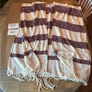 Striped Cape in Cream and Brown